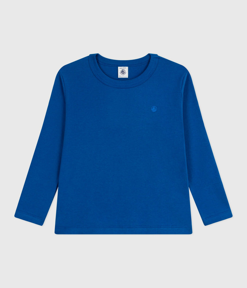 CHILDREN'S LONG-SLEEVED PLAIN COTTON T-SHIRT