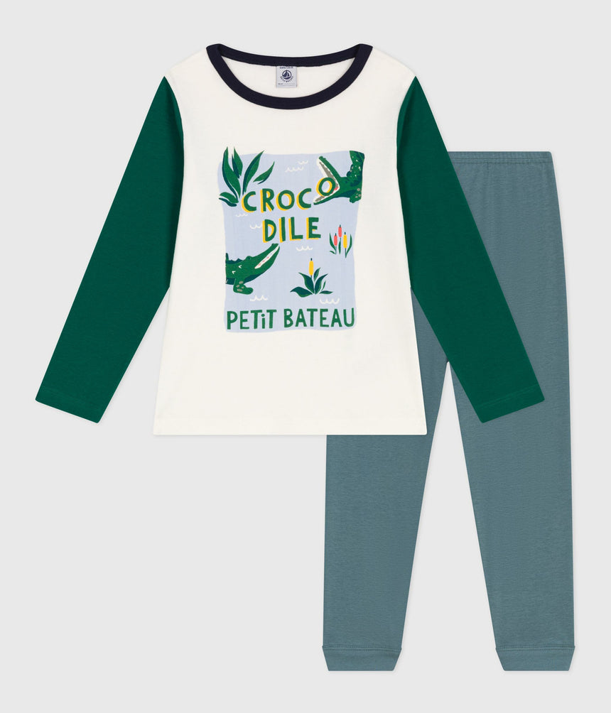 CHILDREN'S TWO-COLOUR COTTON PYJAMAS