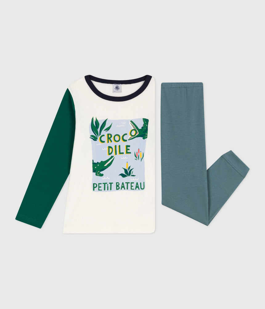 CHILDREN'S TWO-COLOUR COTTON PYJAMAS