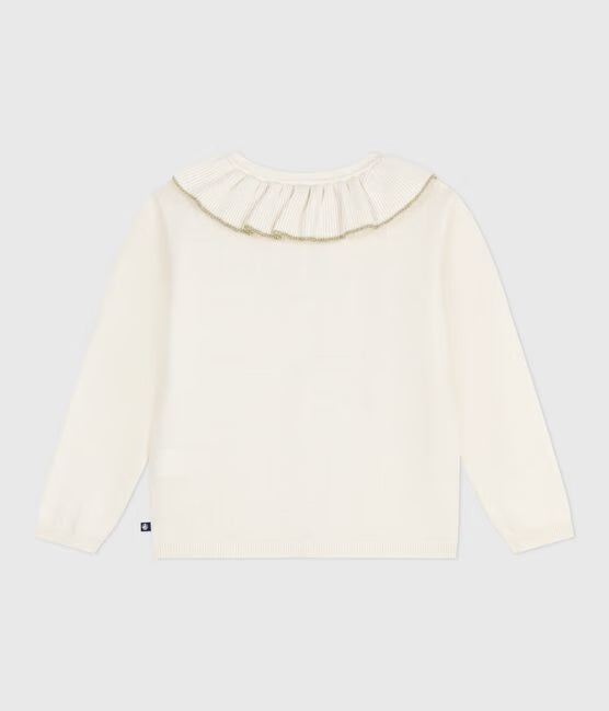 CHILDREN'S PLAIN WOOL AND COTTON CARDIGAN