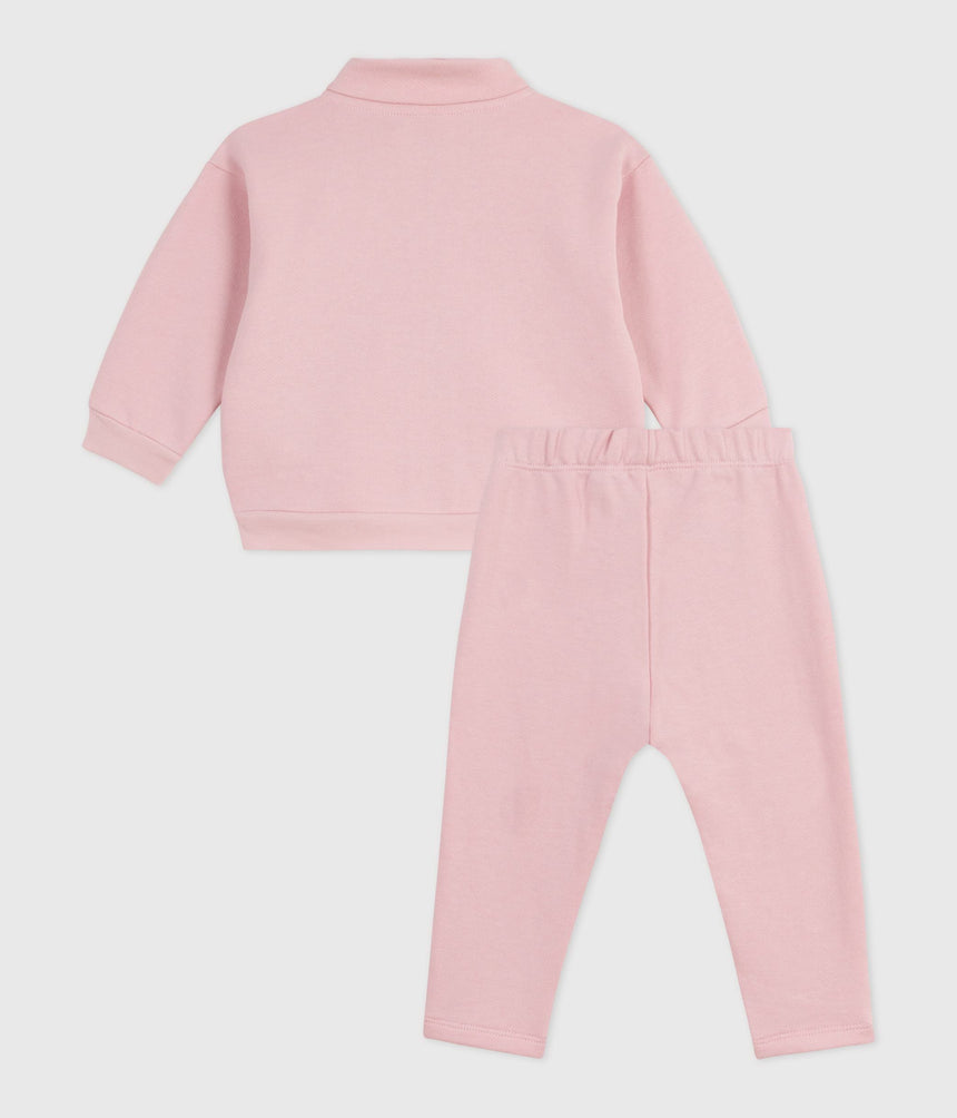 BABIES SWEATSHIRT AND TROUSERS SET IN PLAIN COTTON