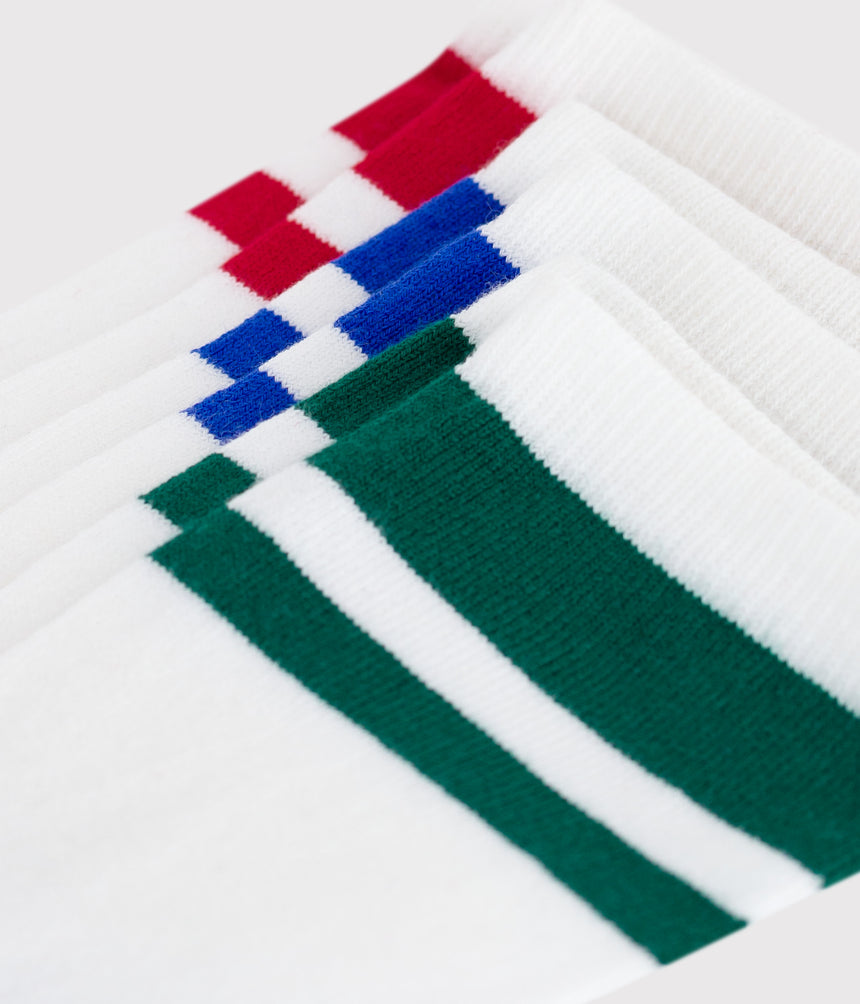 CHILDREN'S PLAIN COTTON SOCKS-3-PACK