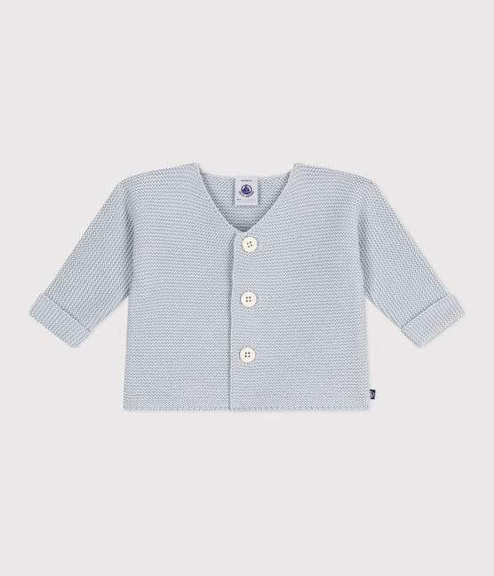 BABIES MOSS STITCH COTTON CARDIGAN
