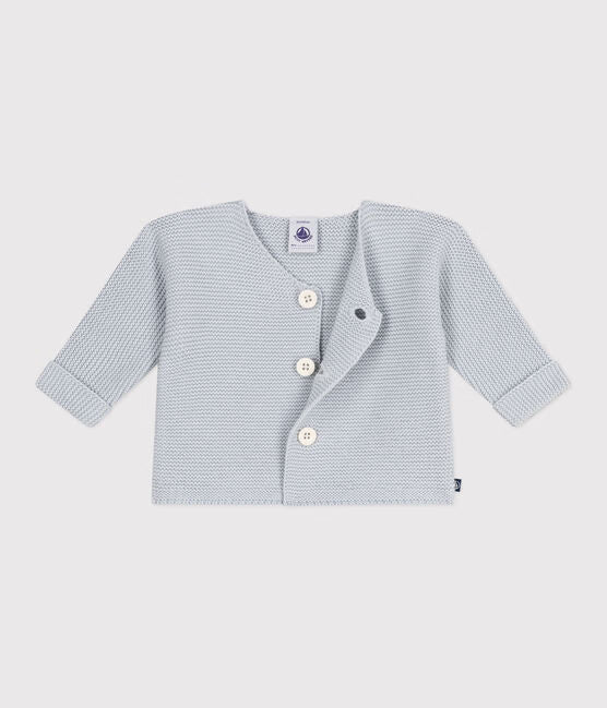 BABIES MOSS STITCH COTTON CARDIGAN