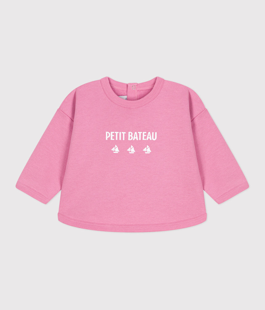 BABIES' VINTAGE PETIT BATEAU MOTIF COTTON SWEATSHIRT