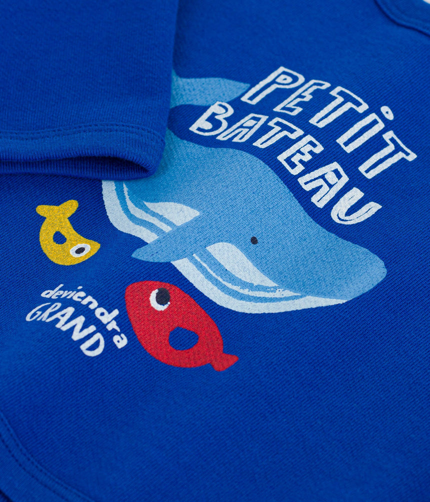 BABIES' WHALE PATTERN COTTON SWEATSHIRT