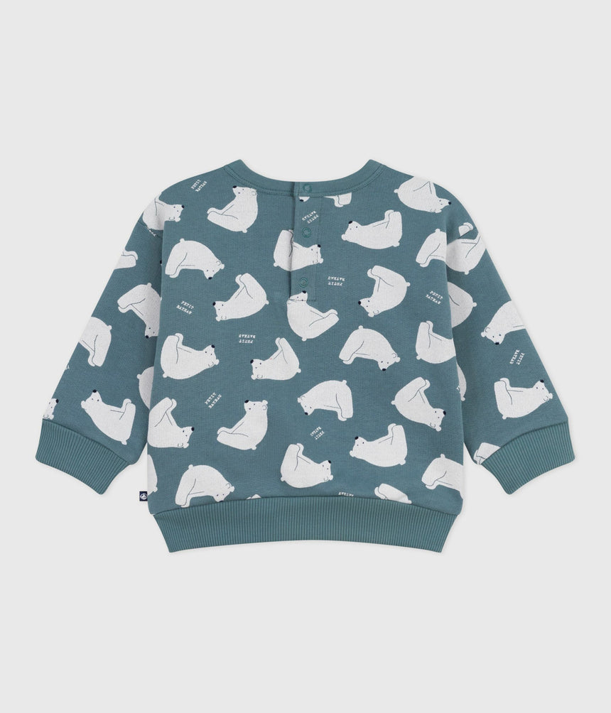 BABIES OWL-PRINT COTTON SWEATSHIRT