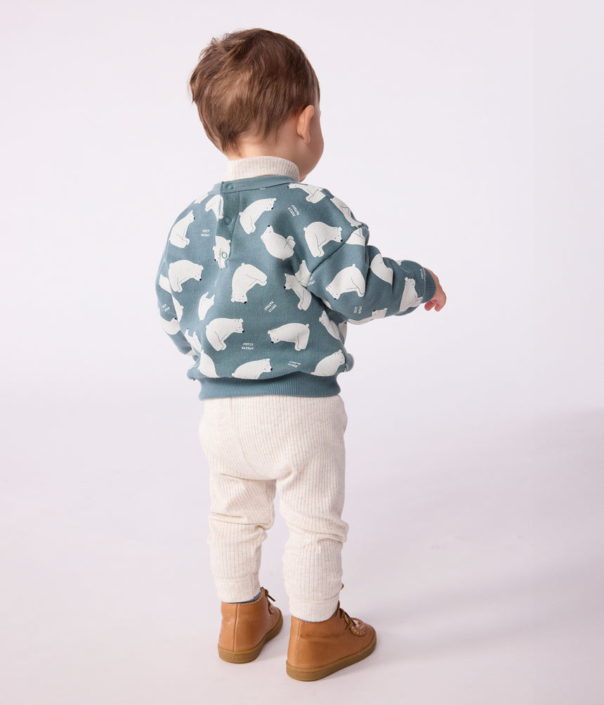 BABIES OWL-PRINT COTTON SWEATSHIRT