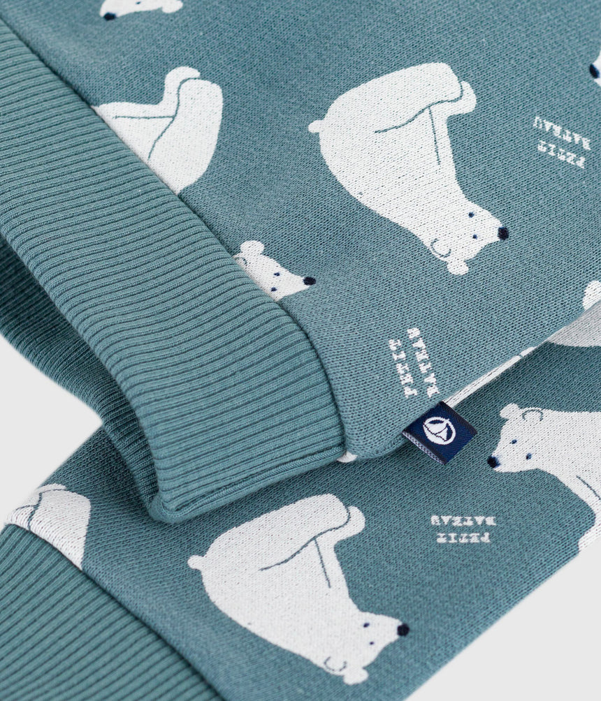 BABIES OWL-PRINT COTTON SWEATSHIRT