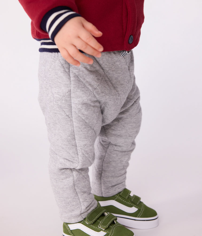 BABIES' PLAIN THICK COTTON TROUSERS