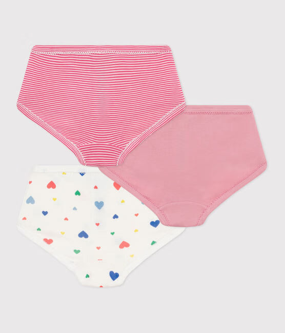 PACK OF CHILDREN'S HIGH-WAISTED HEART-PRINT COTTON PANTS
