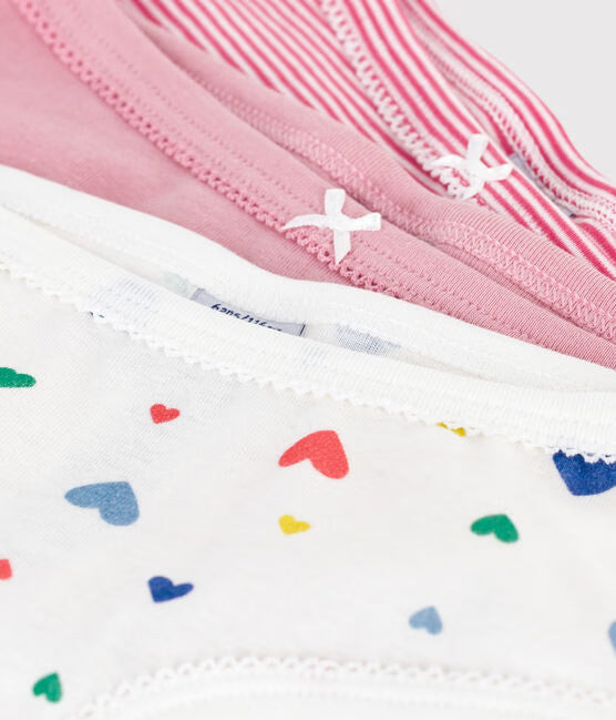 PACK OF CHILDREN'S HIGH-WAISTED HEART-PRINT COTTON PANTS