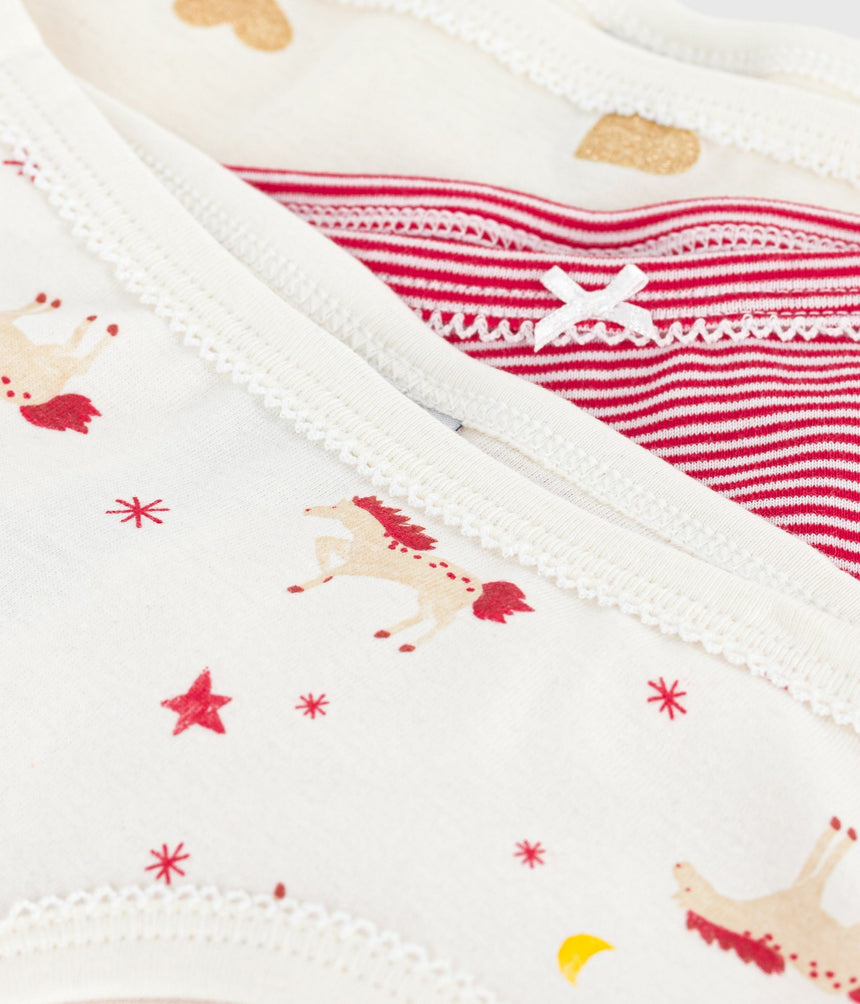 PACK OF CHILDRENS HIGH-WAISTED PRINTED COTTON PANTS
