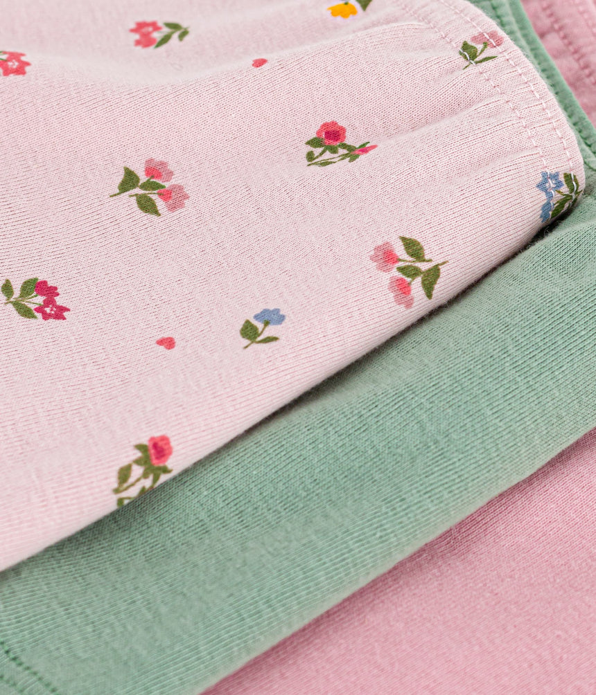 PACK OF FLORAL-PRINT COTTON SHORTIES FOR CHILDREN