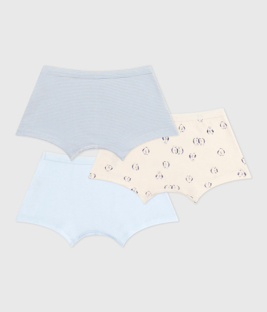 PACK OF CHILDREN'S PRINTED COTTON BOXERS WITH COVERED WAISTBANDS
