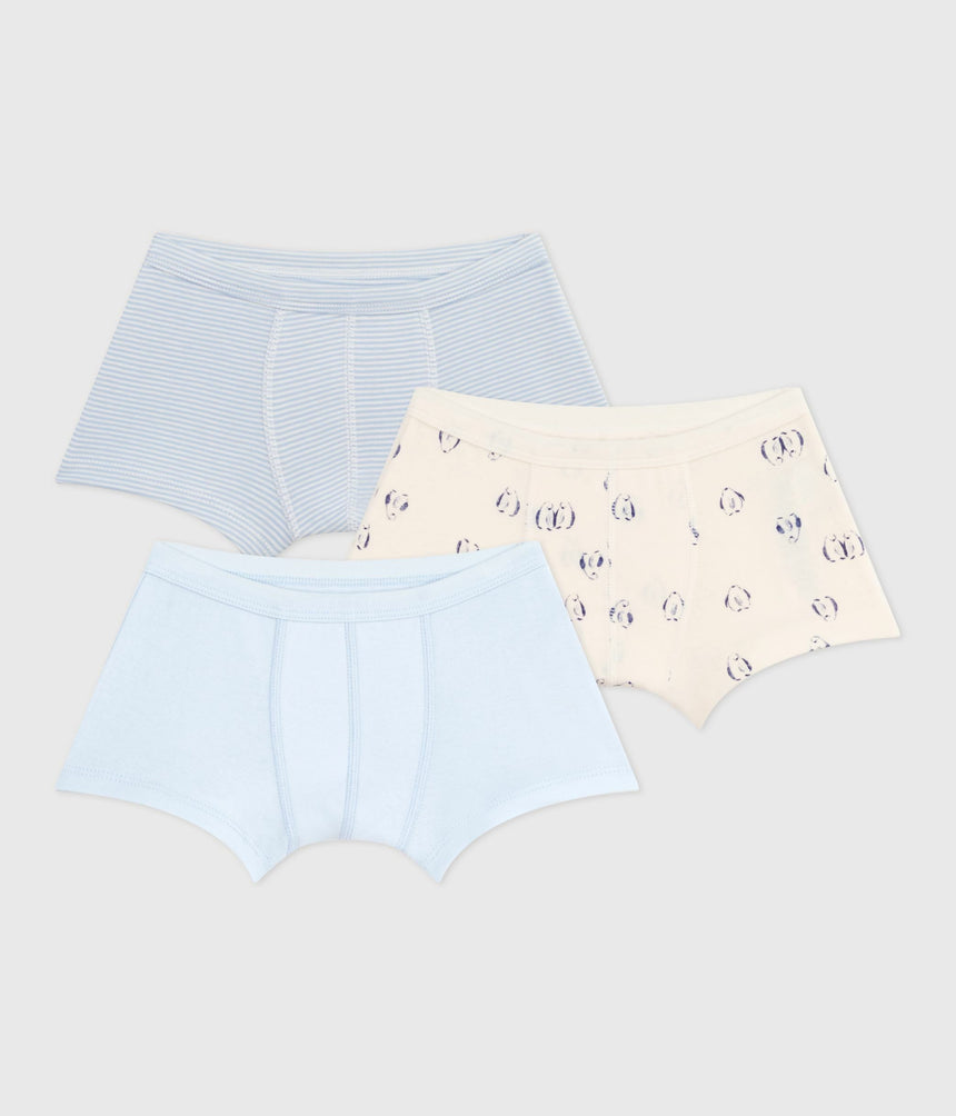 PACK OF CHILDREN'S PRINTED COTTON BOXERS WITH COVERED WAISTBANDS