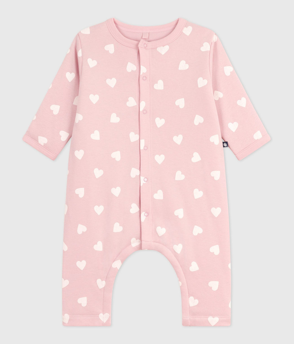 BABIES PADDED HEART-PRINT COTTON PLAYSUIT