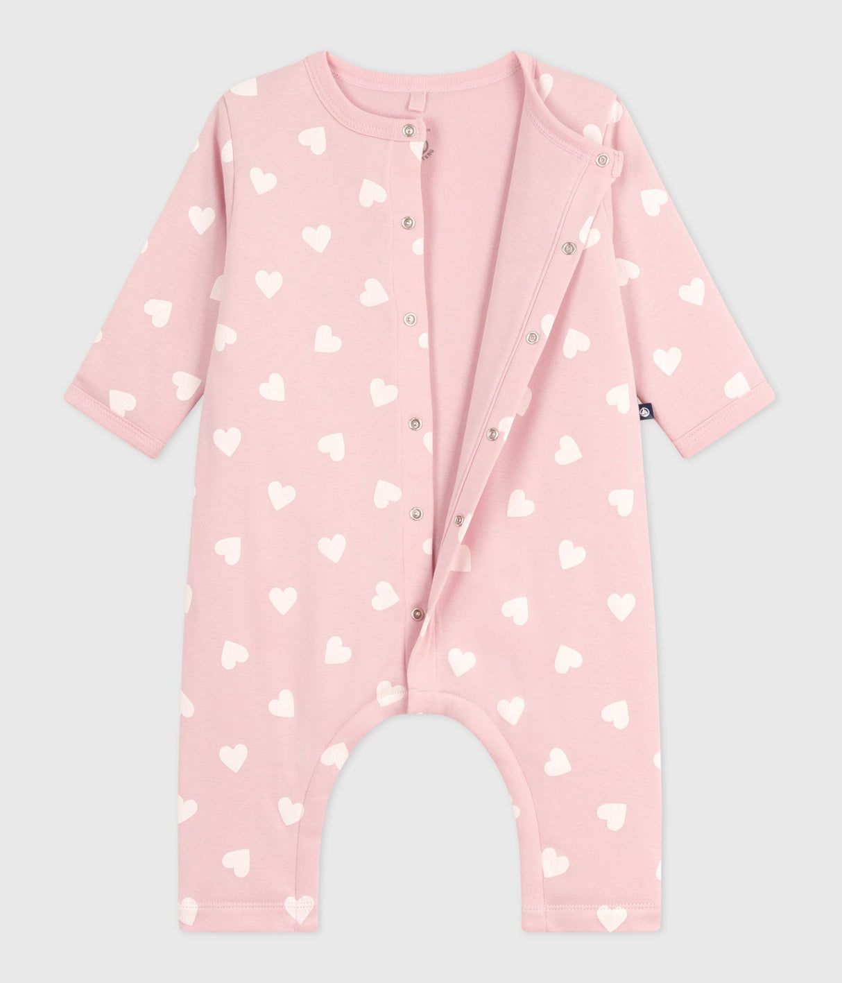 BABIES PADDED HEART-PRINT COTTON PLAYSUIT