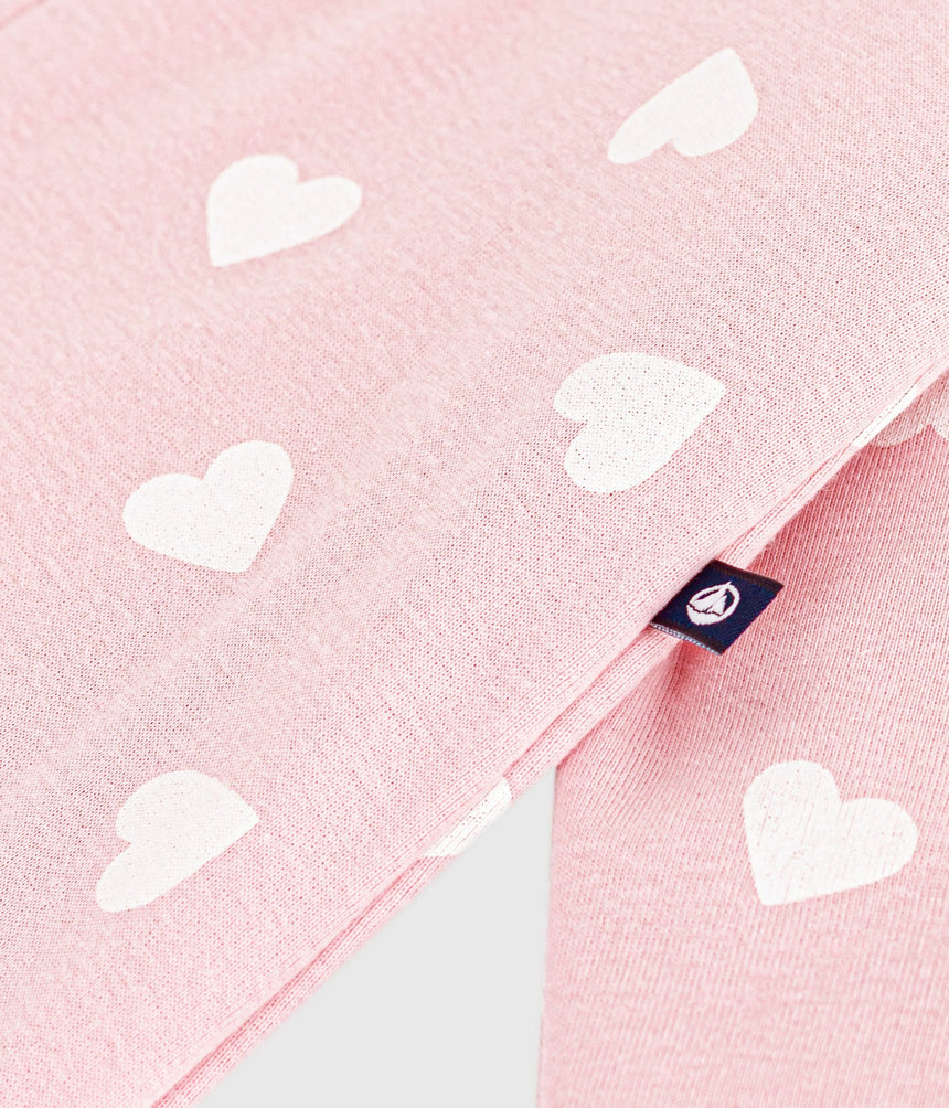 BABIES PADDED HEART-PRINT COTTON PLAYSUIT