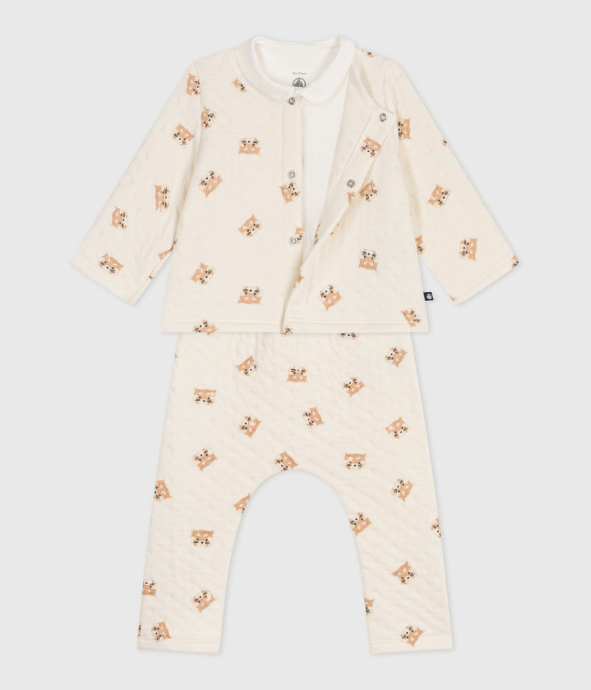 BABIES RED PANDA-PRINTED COTTON 3-PIECE SET