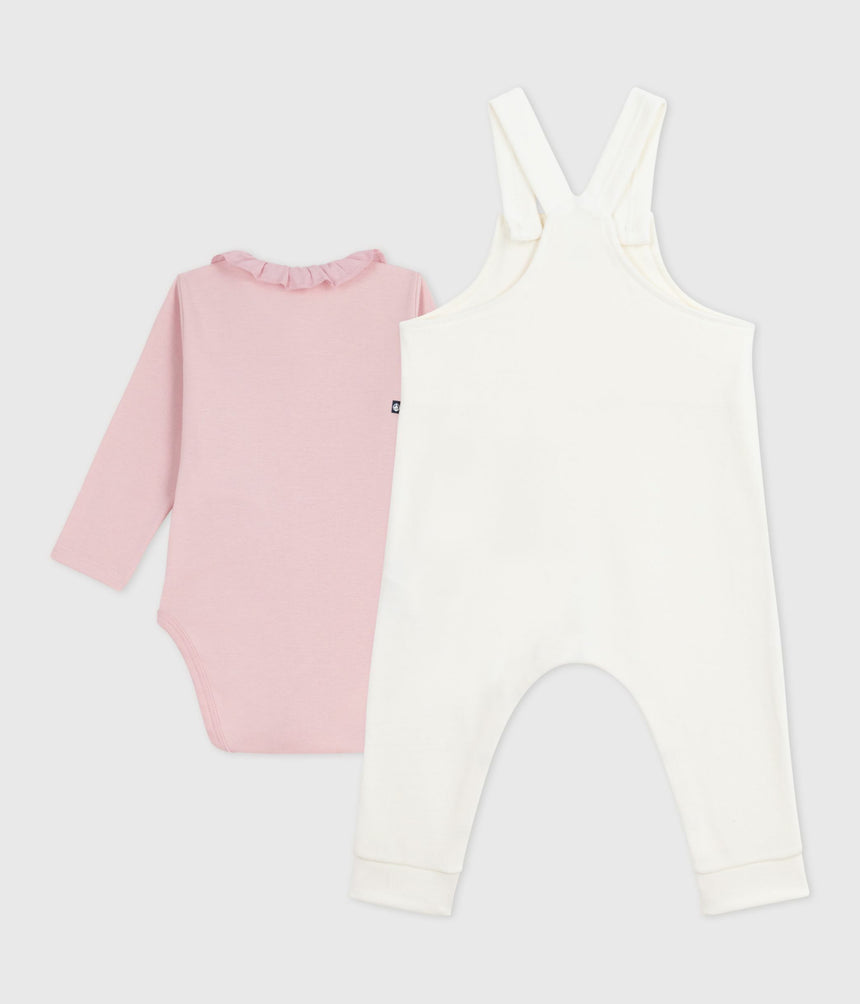 BABIES' DUNGAREES IN PLAIN COTTON WITH STYLISH DETAILS