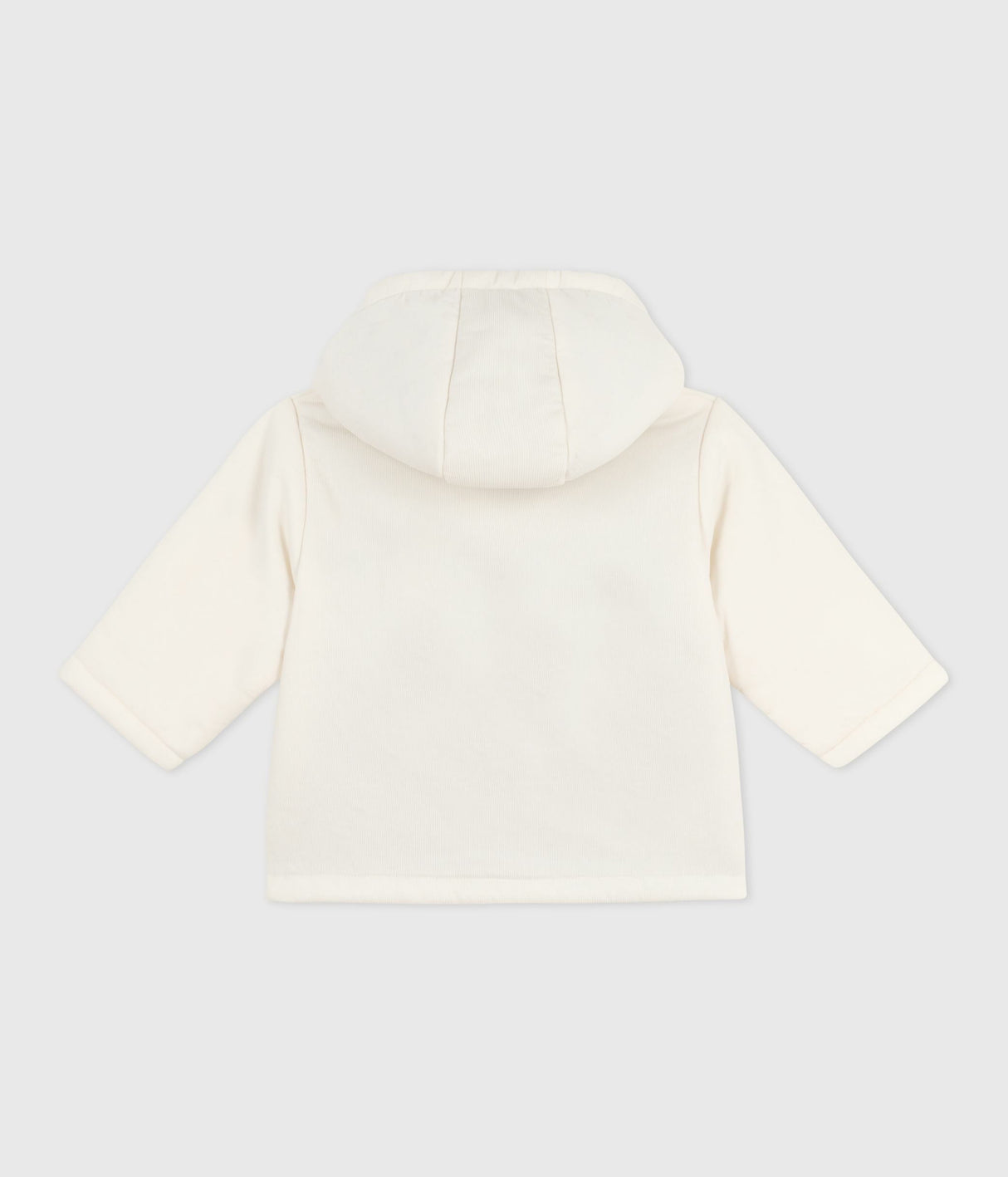 BABIES PADDED JACKET IN EMBROIDERED VELOUR WITH A PINSTRIPED LINING