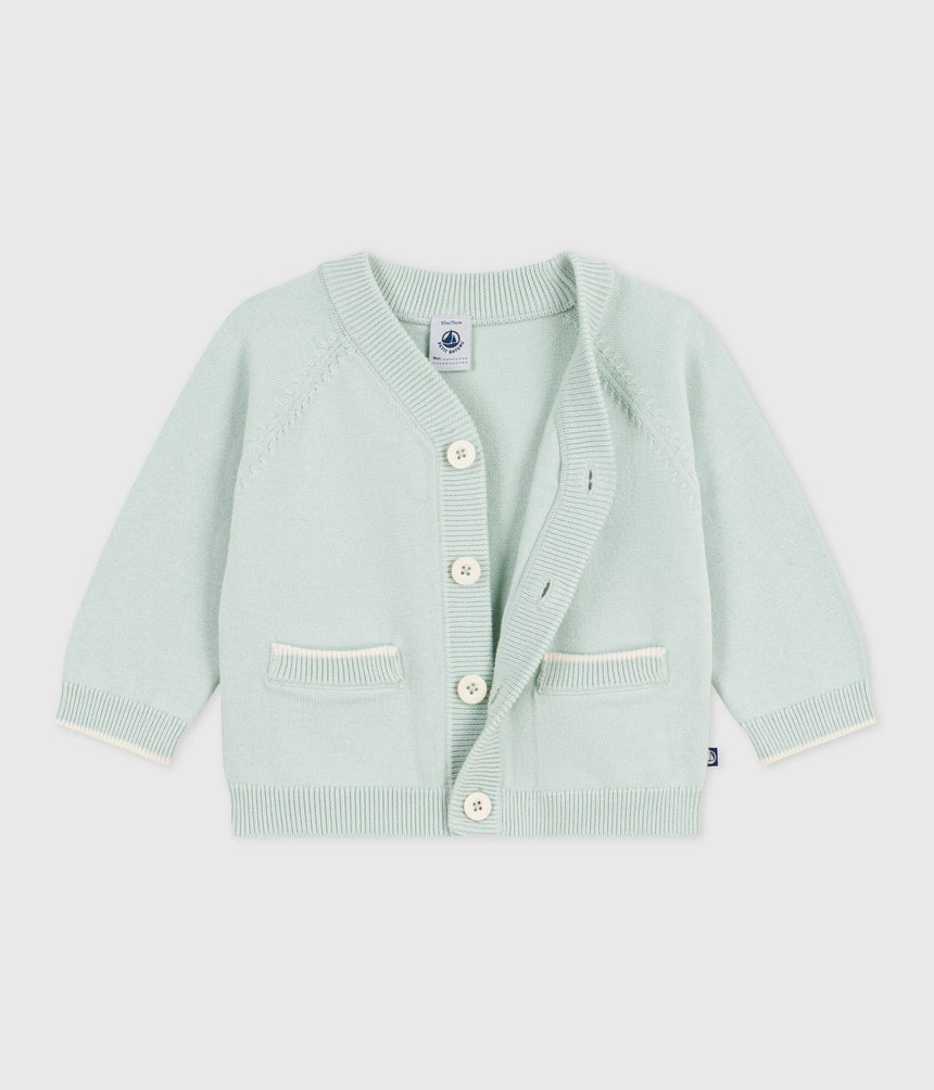 BABIES' PLAIN COTTON CARDIGAN