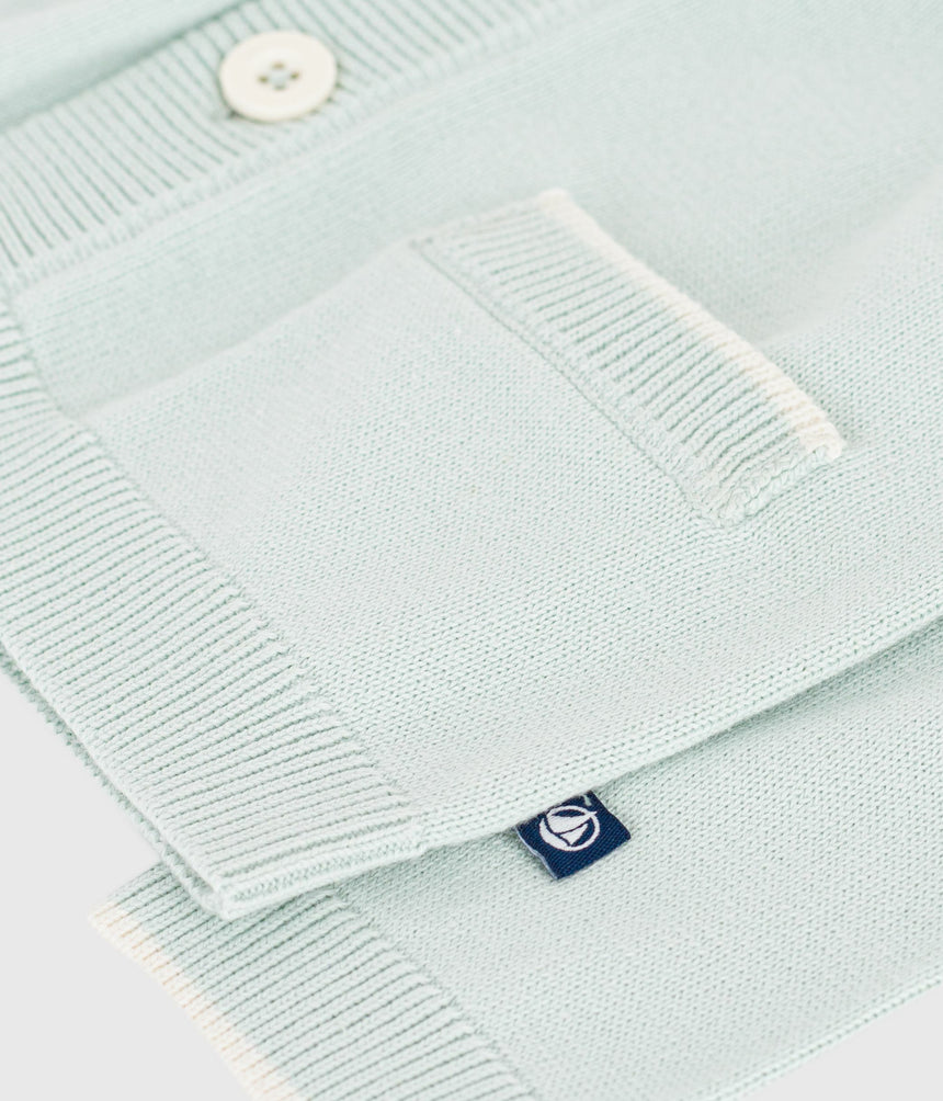 BABIES' PLAIN COTTON CARDIGAN