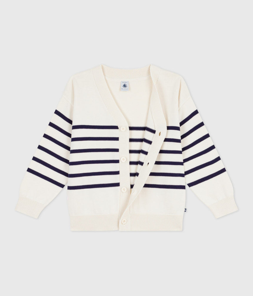 CHILDREN'S STRIPY COTTON CARDIGAN