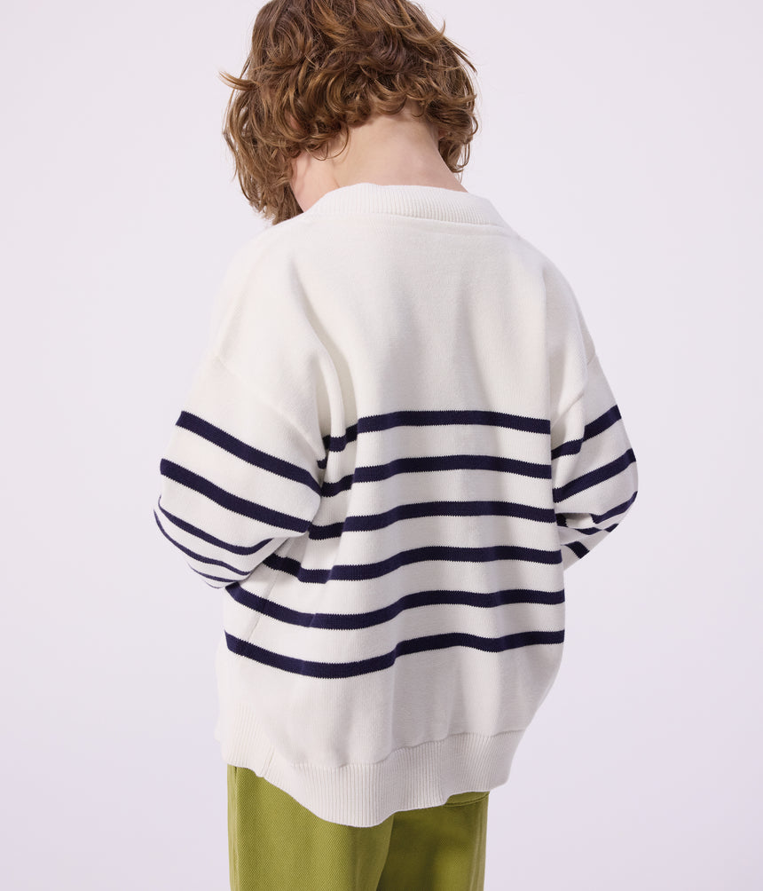 CHILDREN'S STRIPY COTTON CARDIGAN