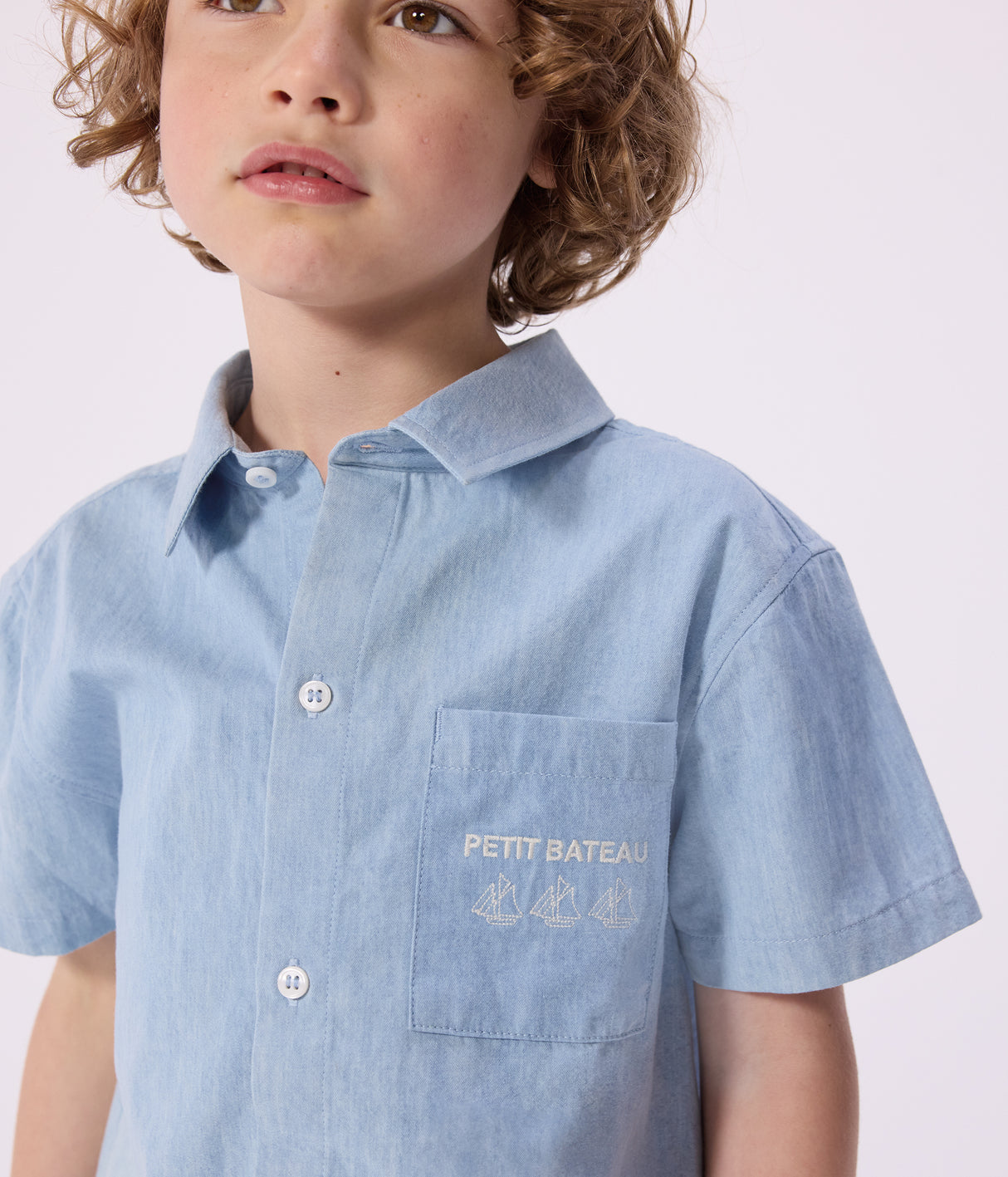 CHILDREN'S SHORT-SLEEVED COTTON SHIRT