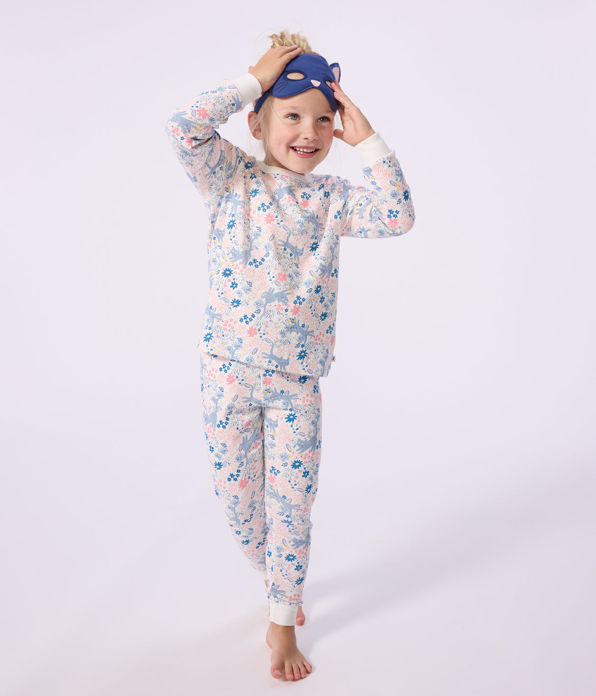 CHILDREN'S FLORAL PRINT COTTON FANCY DRESS PYJAMAS
