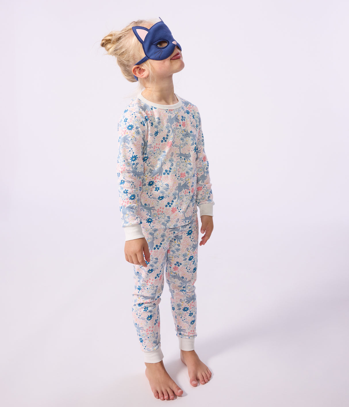 CHILDREN'S FLORAL PRINT COTTON FANCY DRESS PYJAMAS