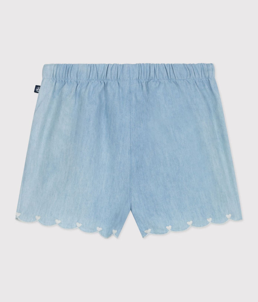 BABIES' SHORTS IN EMBROIDERED CHAMBRAY