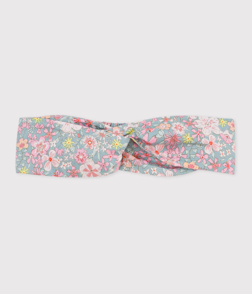 BABY GIRLS' HAIRBAND IN FLORAL-PRINT POPLIN