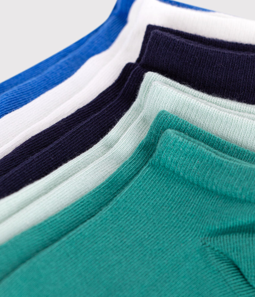 CHILDREN'S PLAIN COTTON SOCKS - 5-PACK