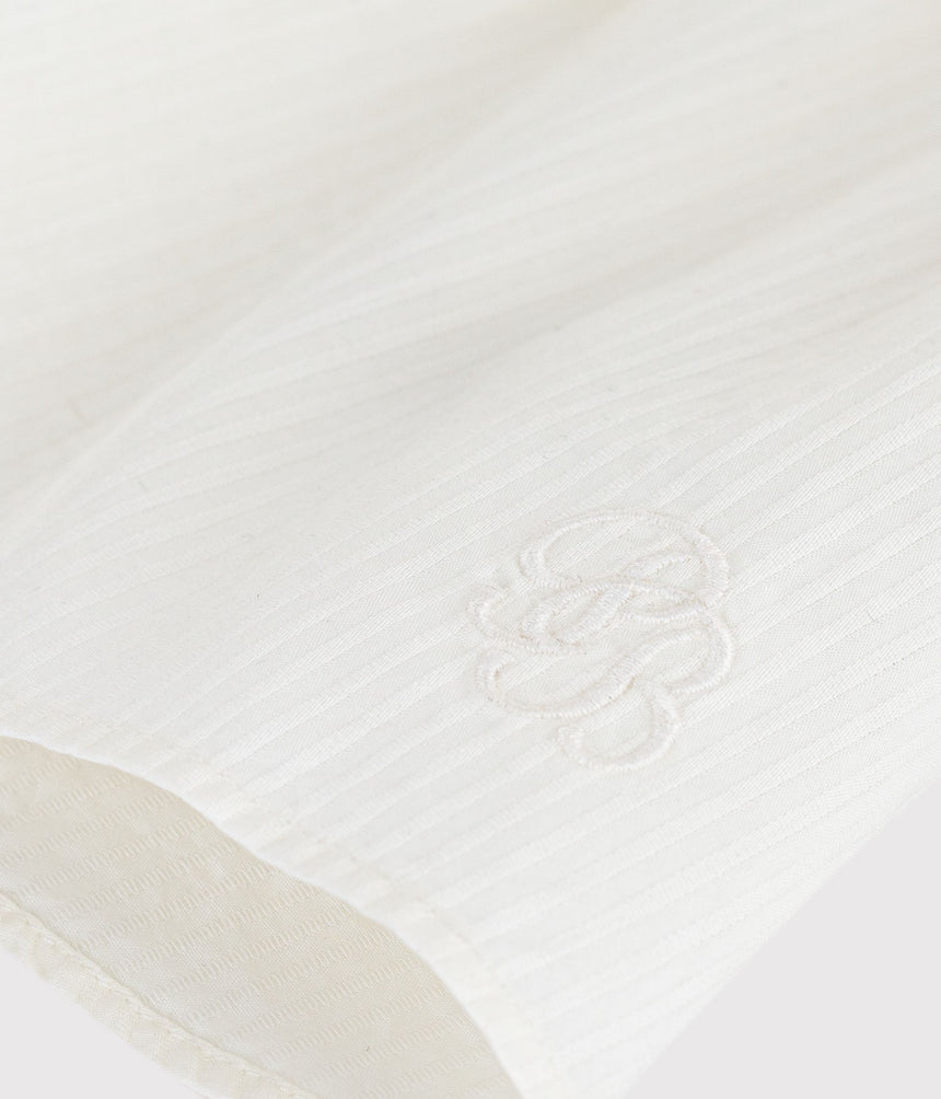 BABIES' SHORT-SLEEVED BLOUSE IN PLAIN COTTON POPLIN