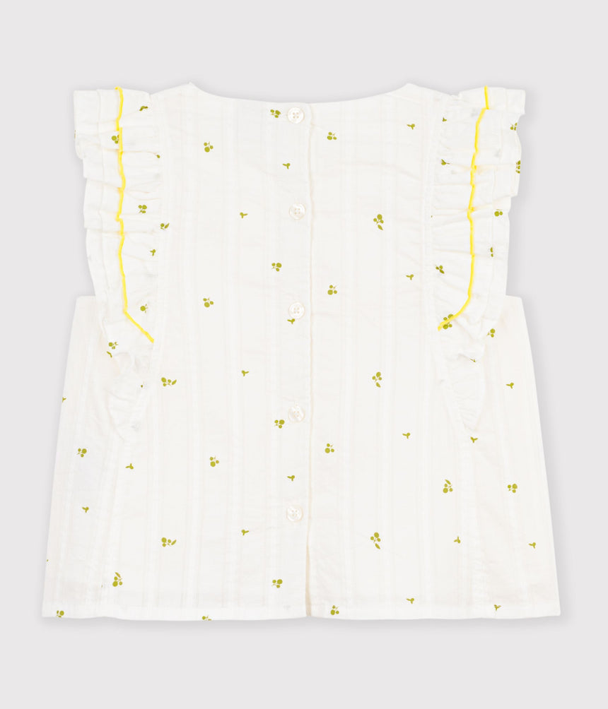 CHILDREN'S SLEEVELESS FLORAL PRINT COTTON BLOUSE