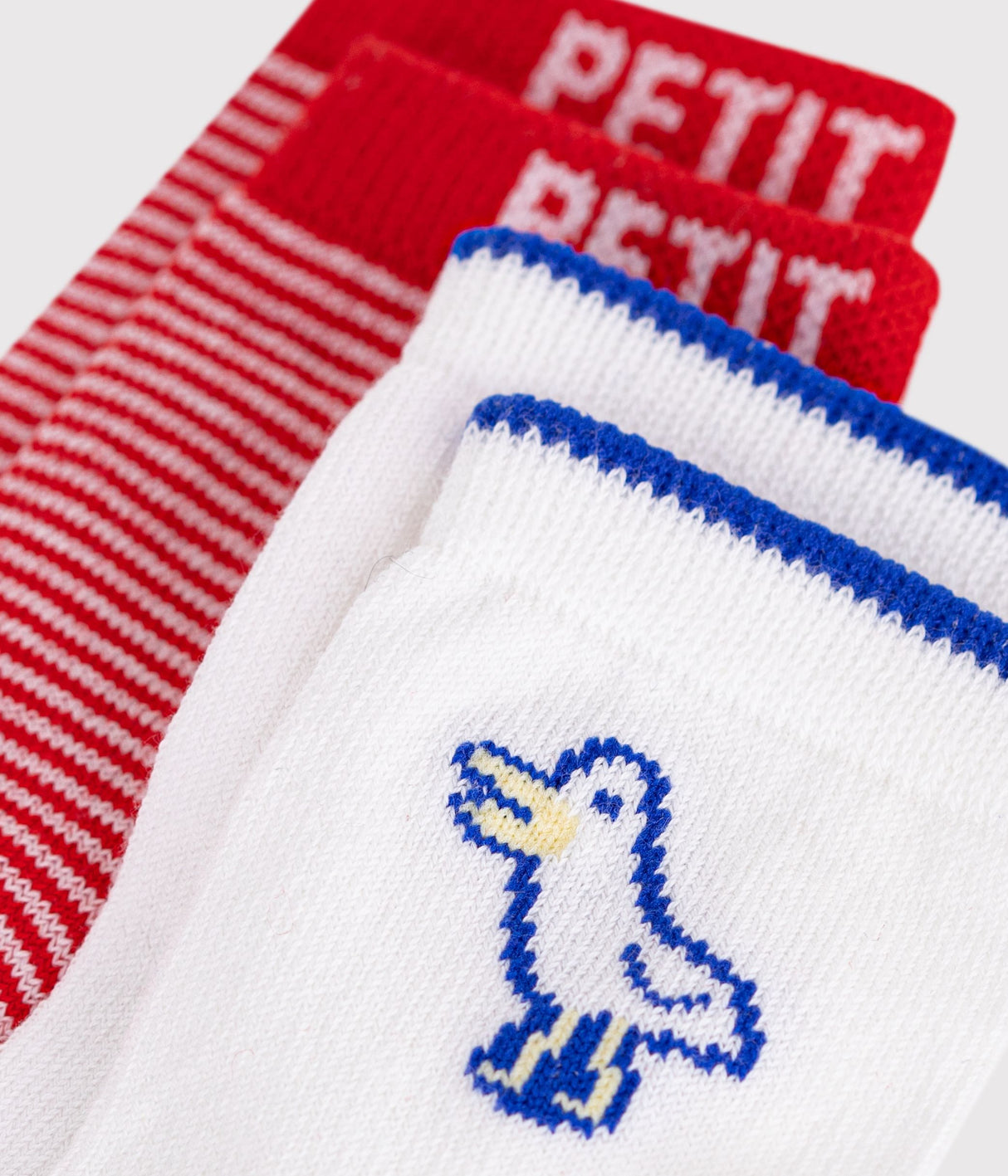 BABIES' SEAGULL AND STRIPY COTTON SOCKS - 2-PACK