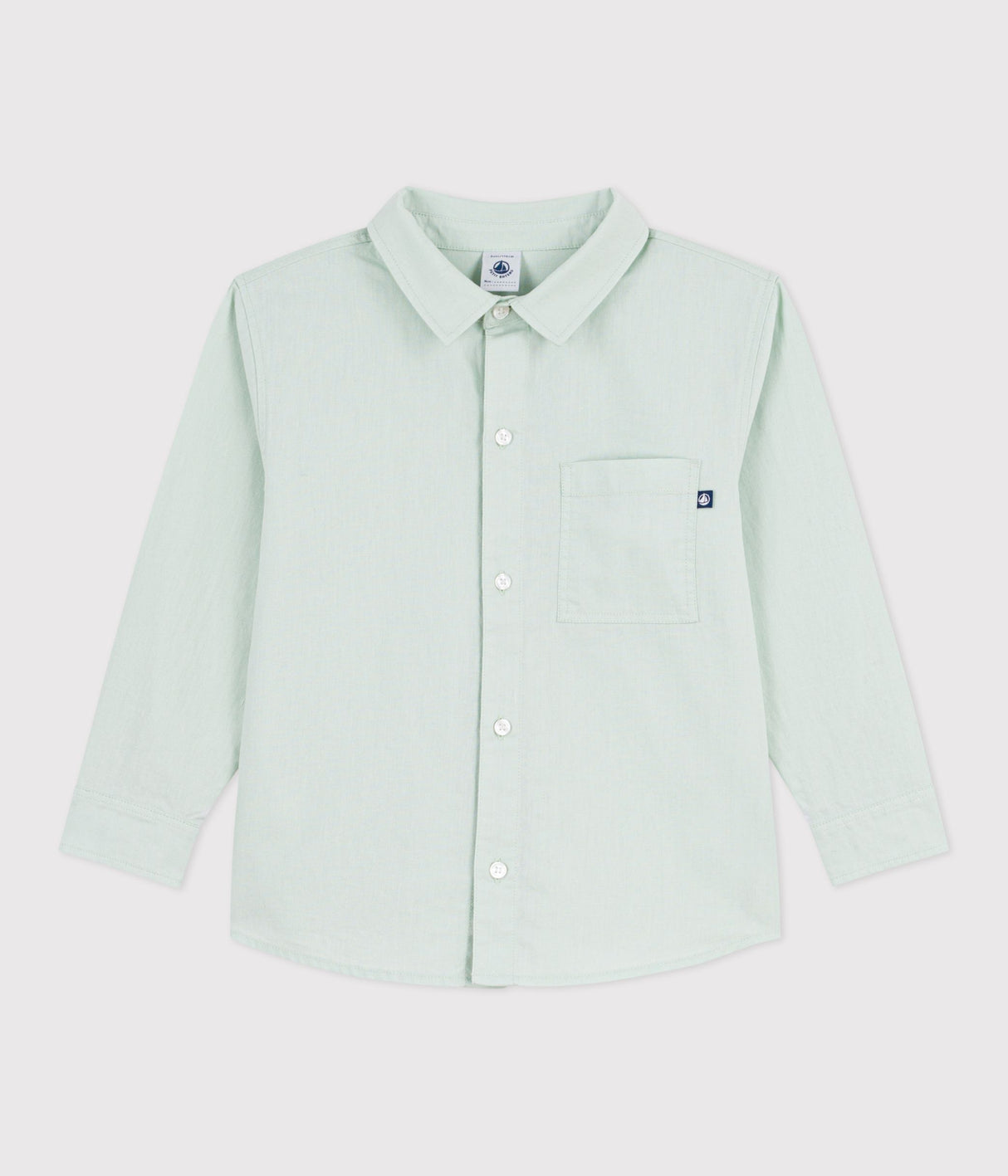 CHILDREN'S LONG-SLEEVED PLAIN COTTON SHIRT