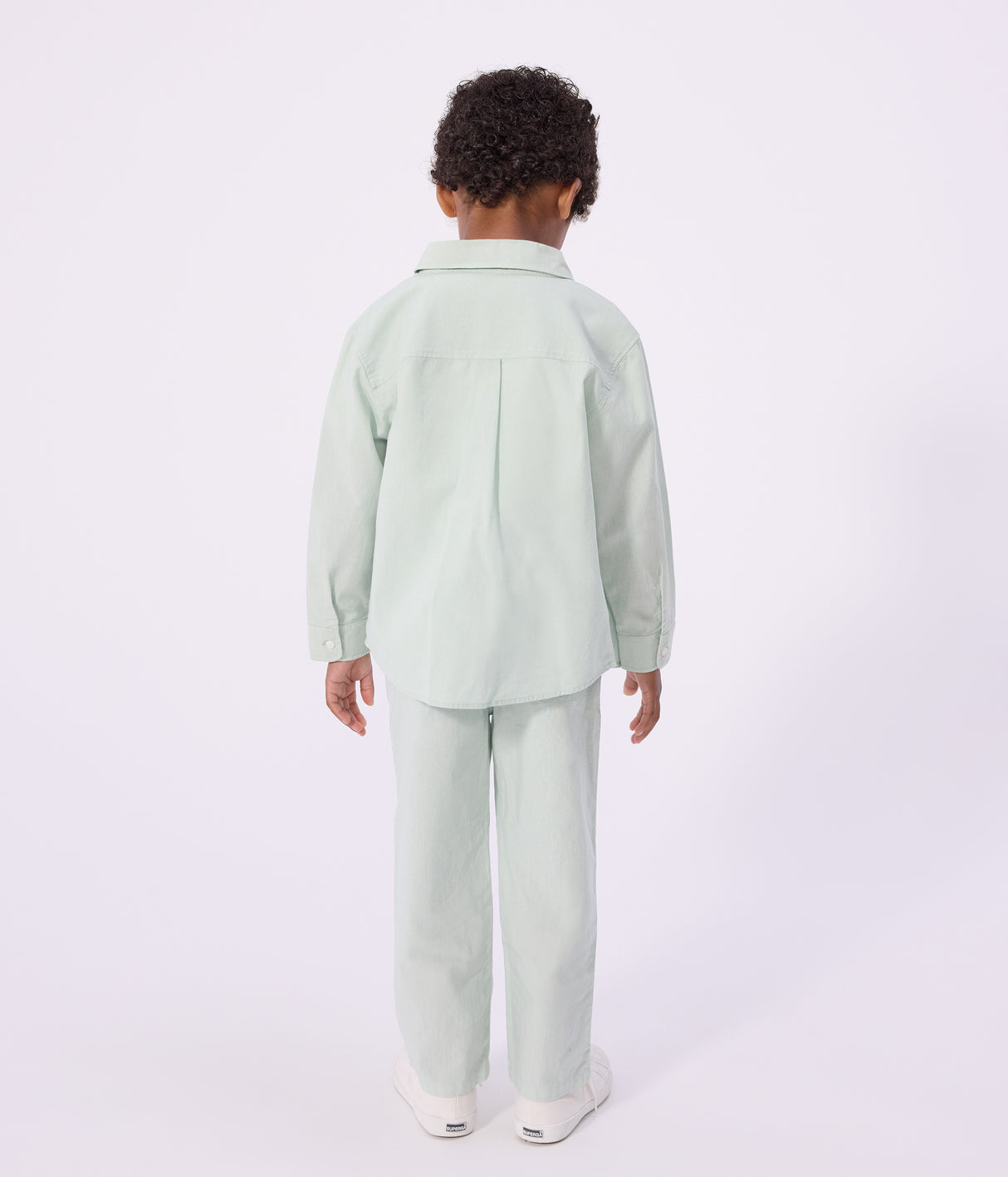 CHILDREN'S LONG-SLEEVED PLAIN COTTON SHIRT