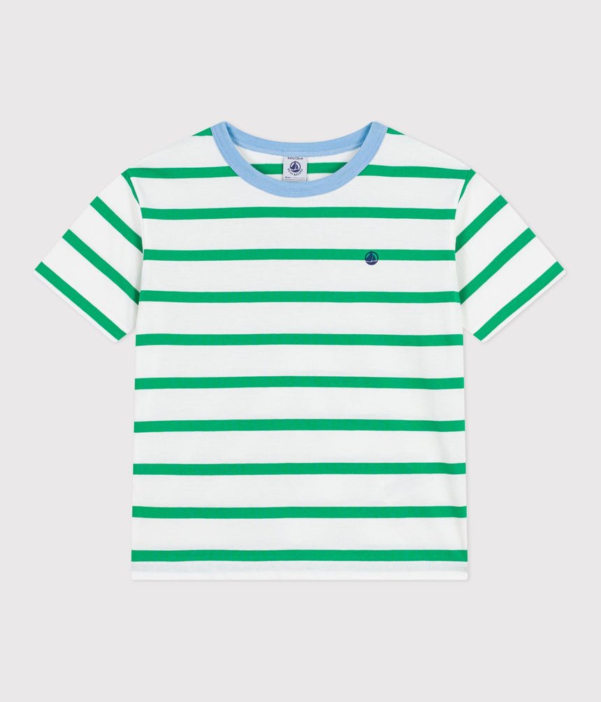 CHILDREN'S SHORT-SLEEVED STRIPY COTTON T-SHIRT