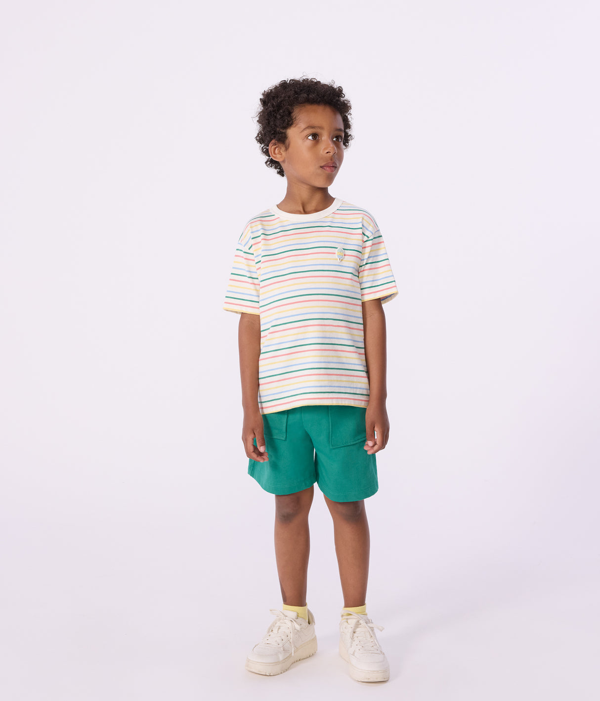 CHILDREN'S SHORT-SLEEVED STRIPY COTTON T-SHIRT