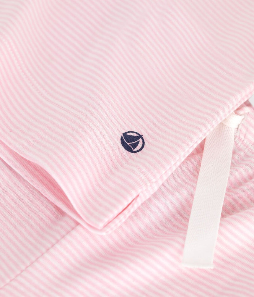 CHILDREN'S STRIPY COTTON PYJAMAS WITH SHORT SLEEVES AND WIDE LEGS