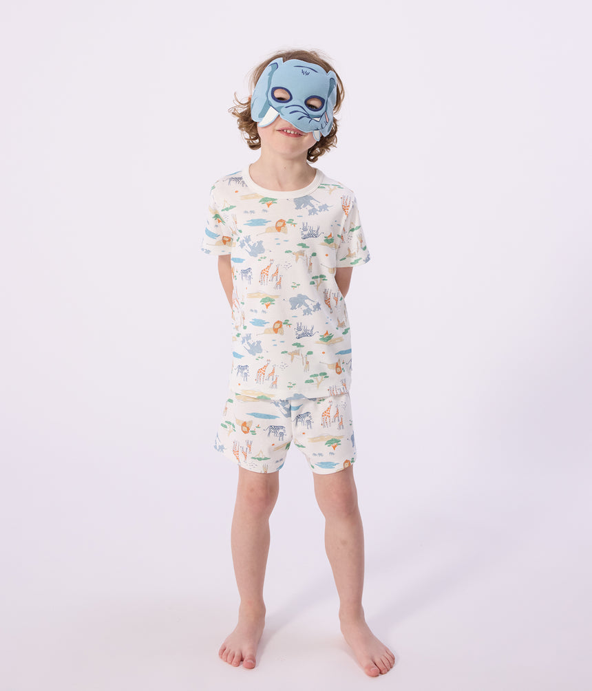 CHILDREN'S SHORT SAVANNAH PRINT COTTON FANCY DRESS PYJAMAS
