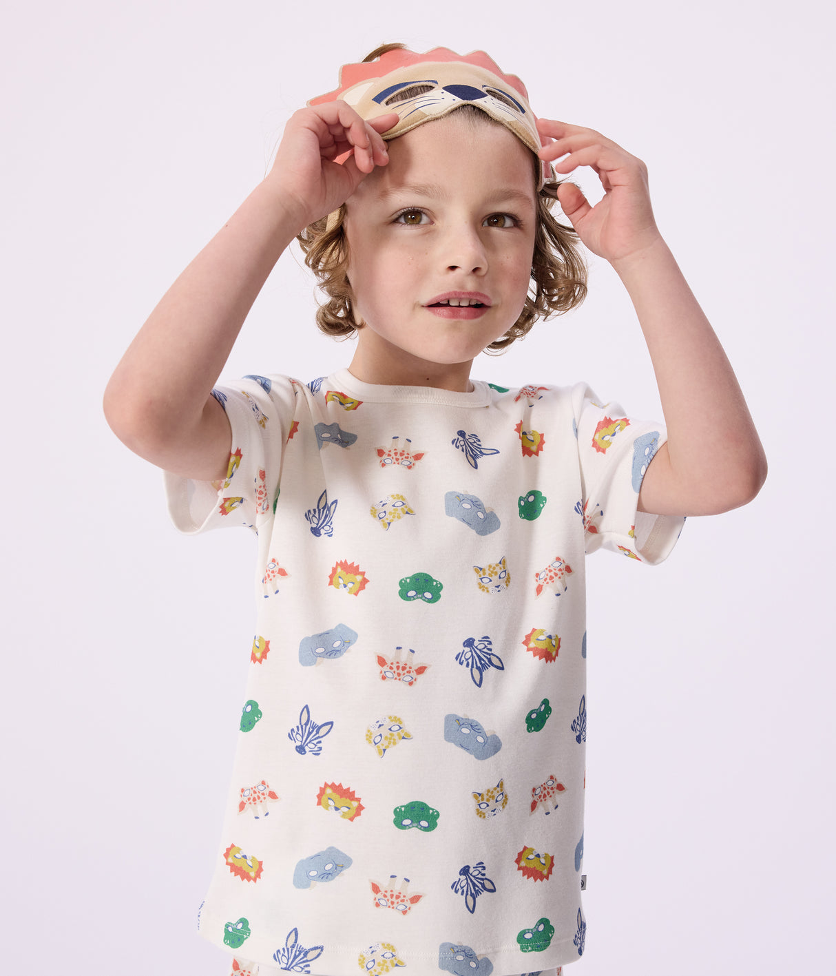 CHILDREN'S SHORT MASK PRINT COTTON FANCY DRESS PYJAMAS