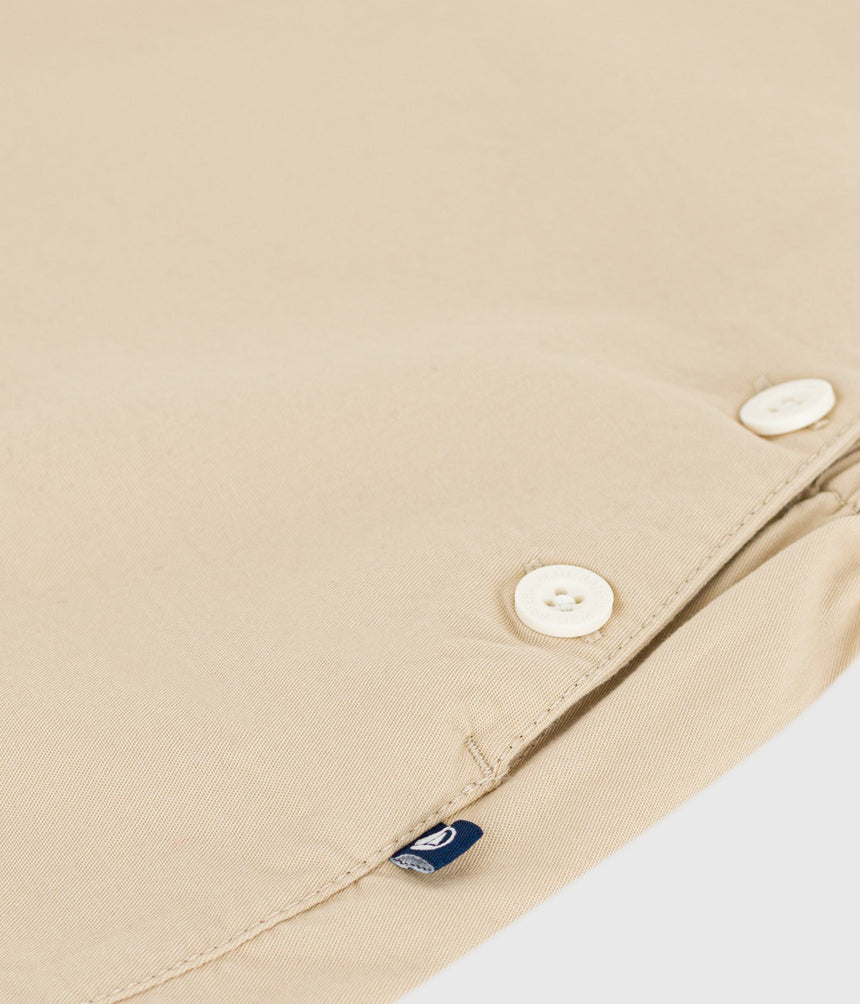 BABIES' SHORT-LEGGED PLAIN COTTON TWILL DUNGAREES