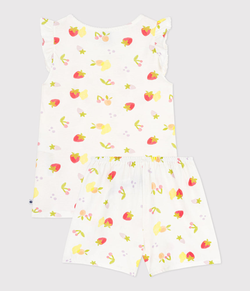 CHILDREN'S SHORT COTTON PYJAMAS PRINTED WITH FRUIT