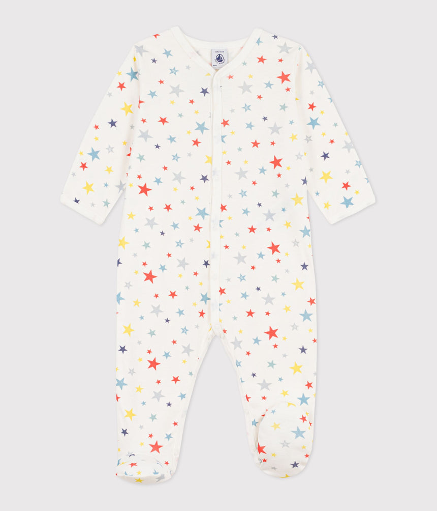 BABIES' STAR PRINT COTTON PYJAMA SUIT