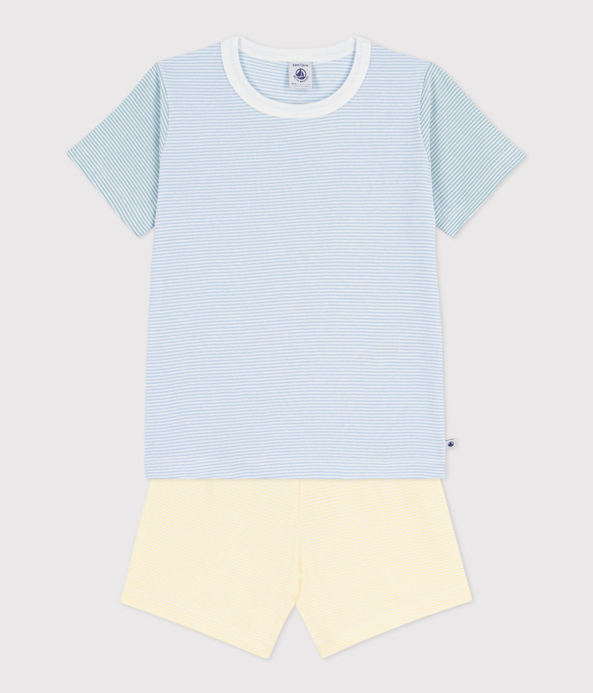 CHILDREN'S SHORT STRIPY COTTON PYJAMAS